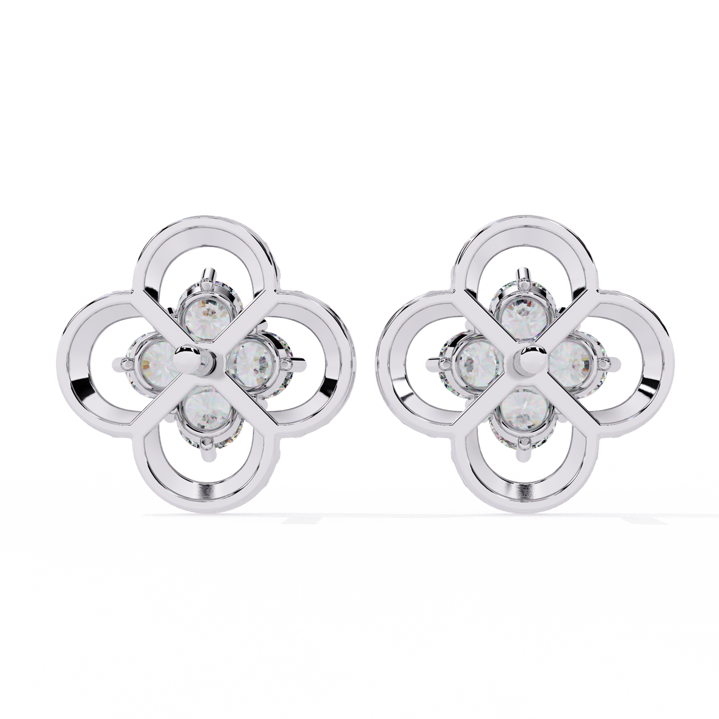 LGD Ear Studs Round Stone (0.85ct Pair ) In 14K Gold