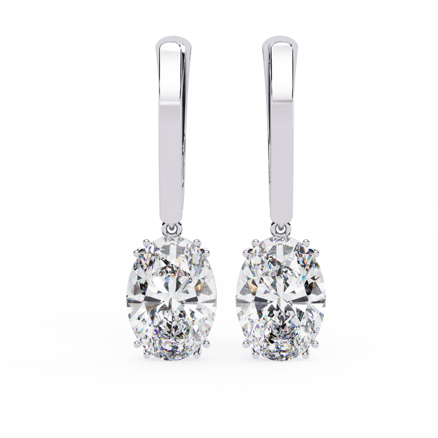 LGD  Ear Studs Oval Stone (1.62ct Pair ) In 14K Gold