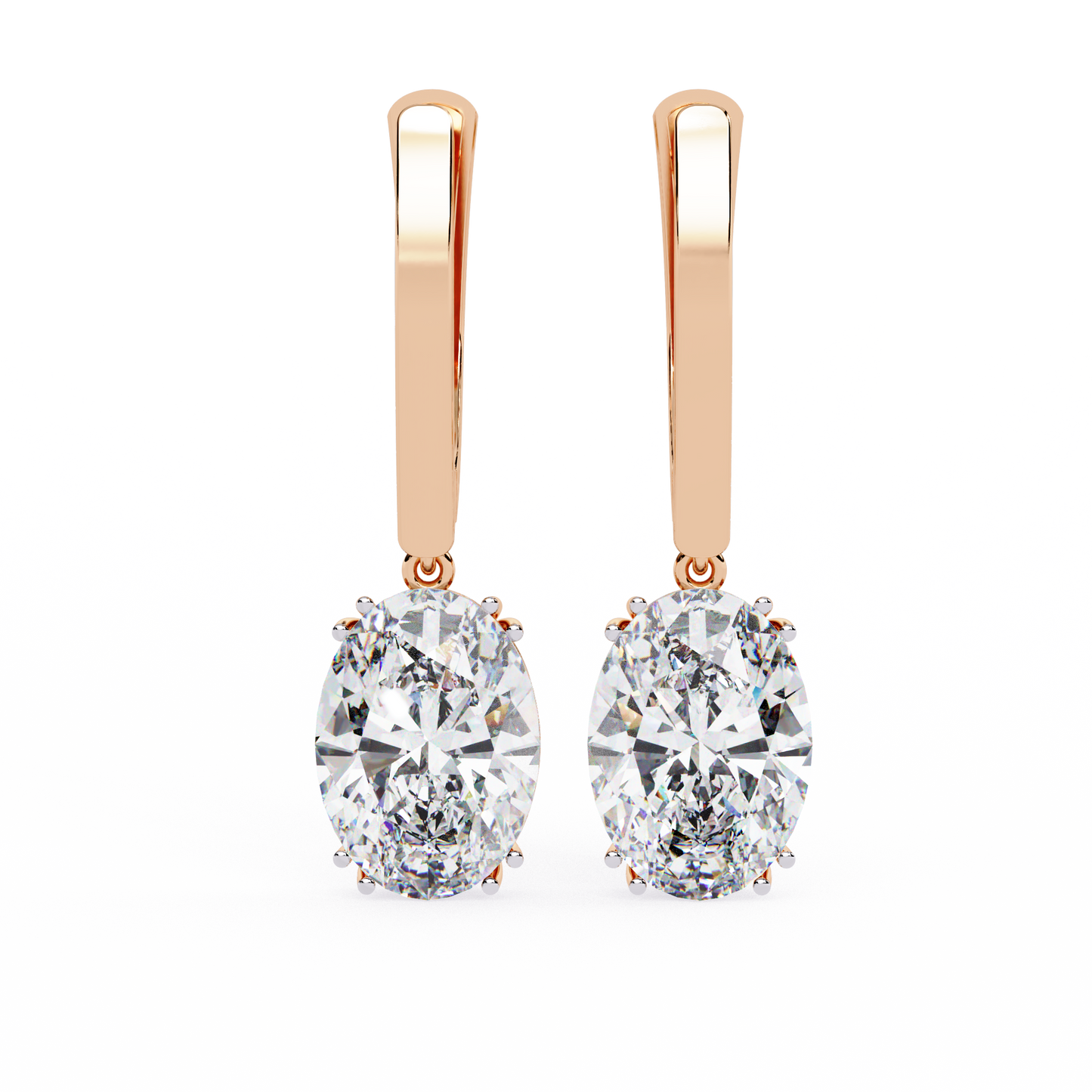 LGD  Ear Studs Oval Stone (1.62ct Pair ) In 14K Gold