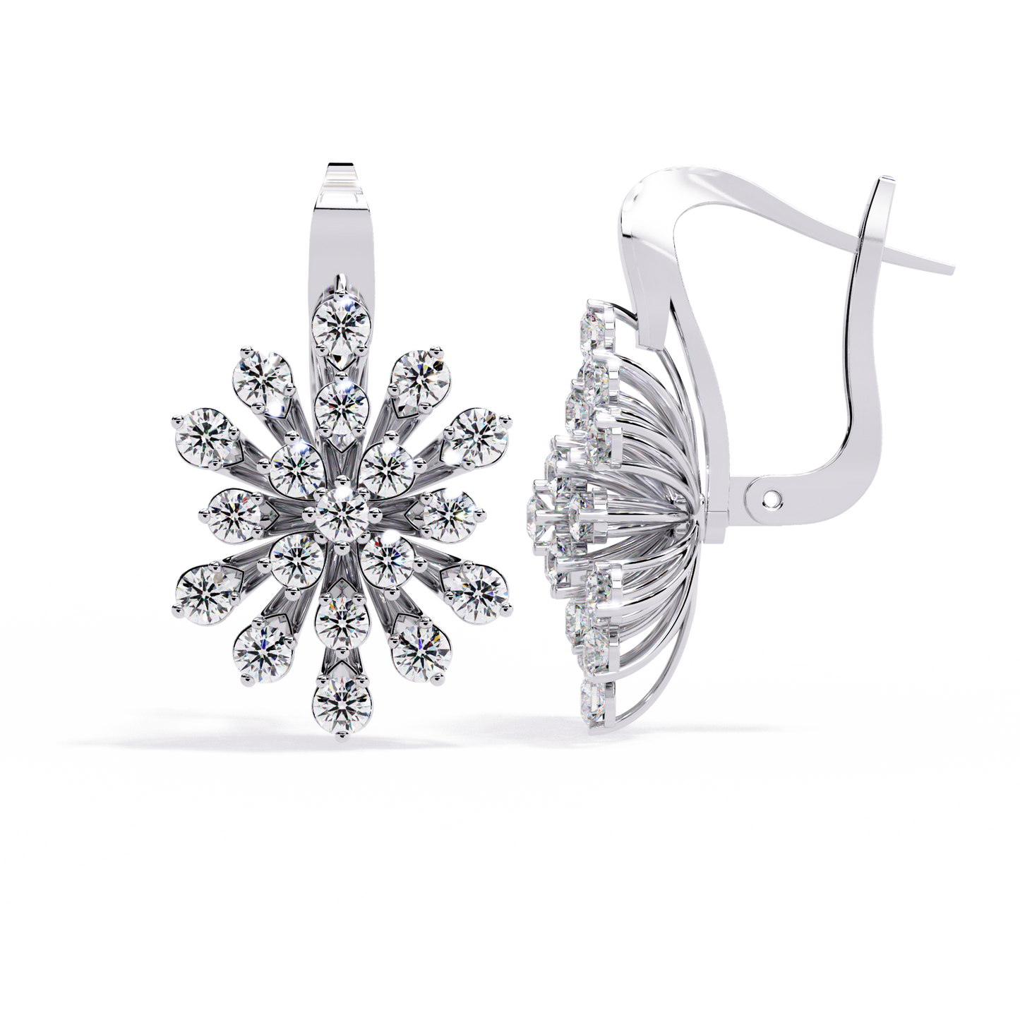 LGD Ear Studs Round  Stone (1.75ct Pair ) In 14K Gold