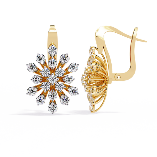 Lab Grown Diamond Ear Studs Round Stone (1.75ct Pair ) In 14K Gold