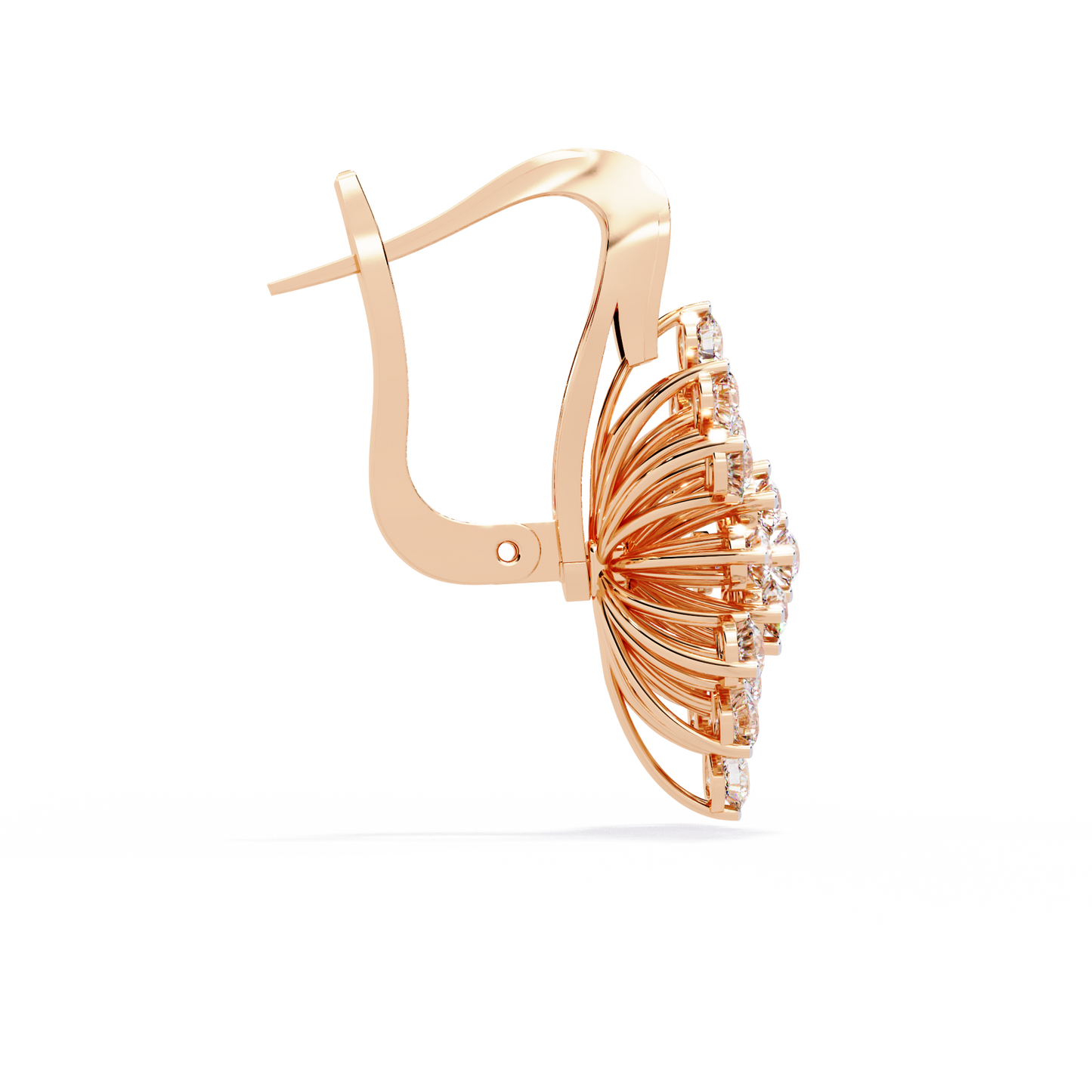 LGD Ear Studs Round  Stone (1.75ct Pair ) In 14K Gold