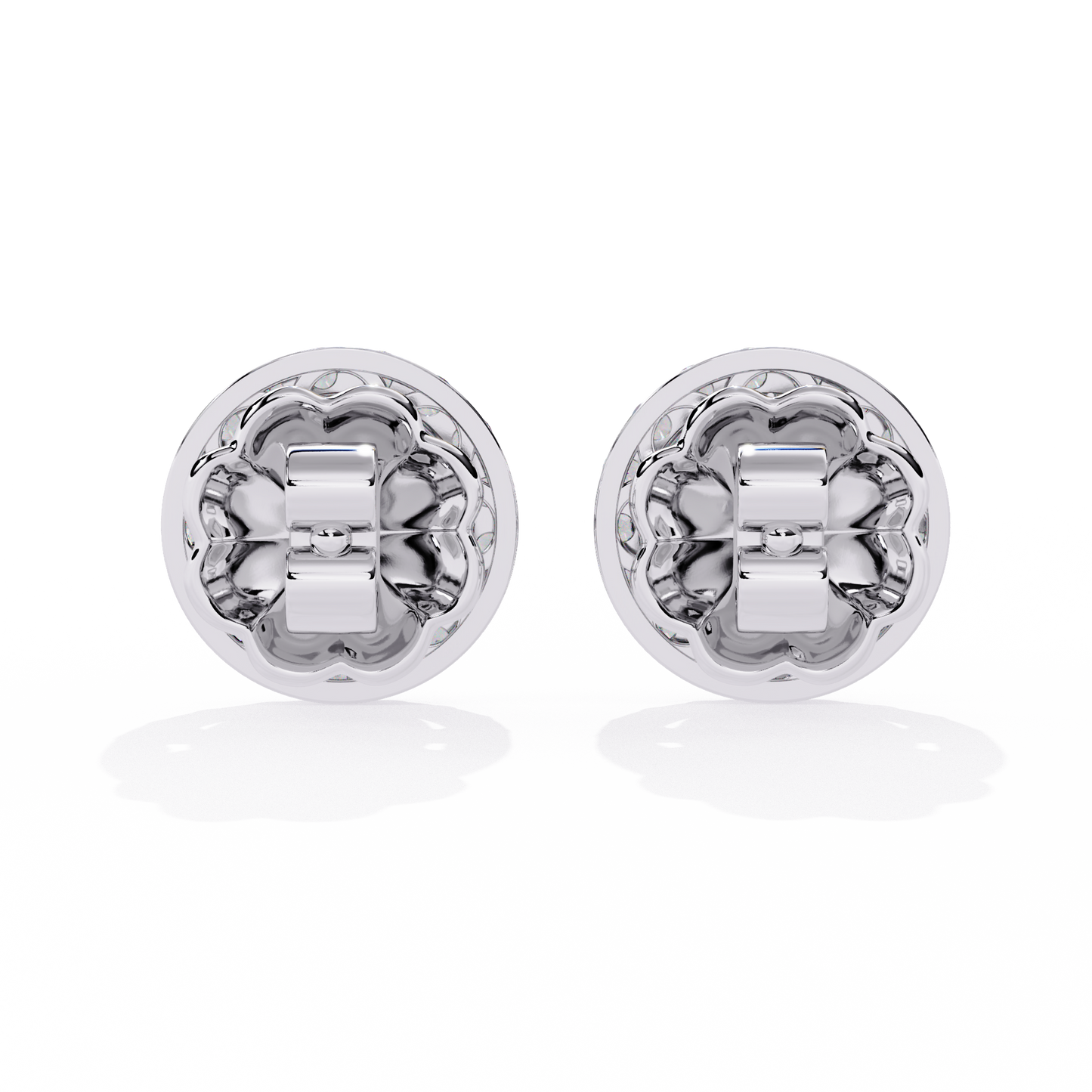 LGD Ear Studs Round Stone (1.52ct Pair ) In 14K Gold