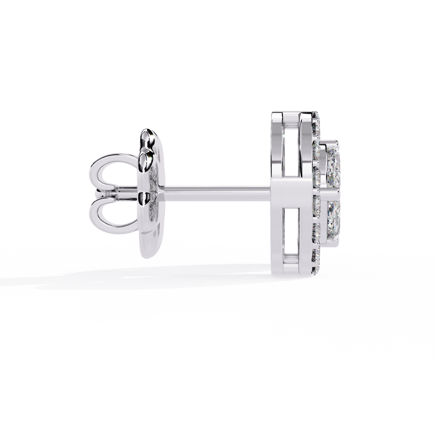 LGD Ear Studs Round Stone (1.52ct Pair ) In 14K Gold