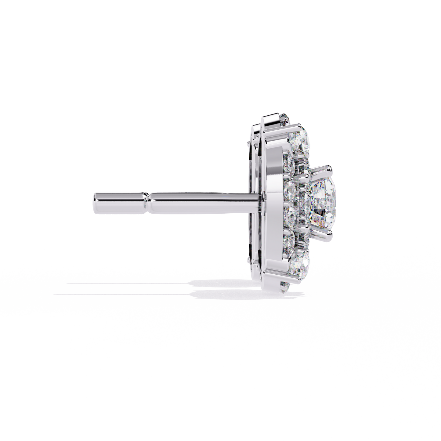 LGD Ear Studs Round Stone (2.29ct Pair ) In 14K Gold