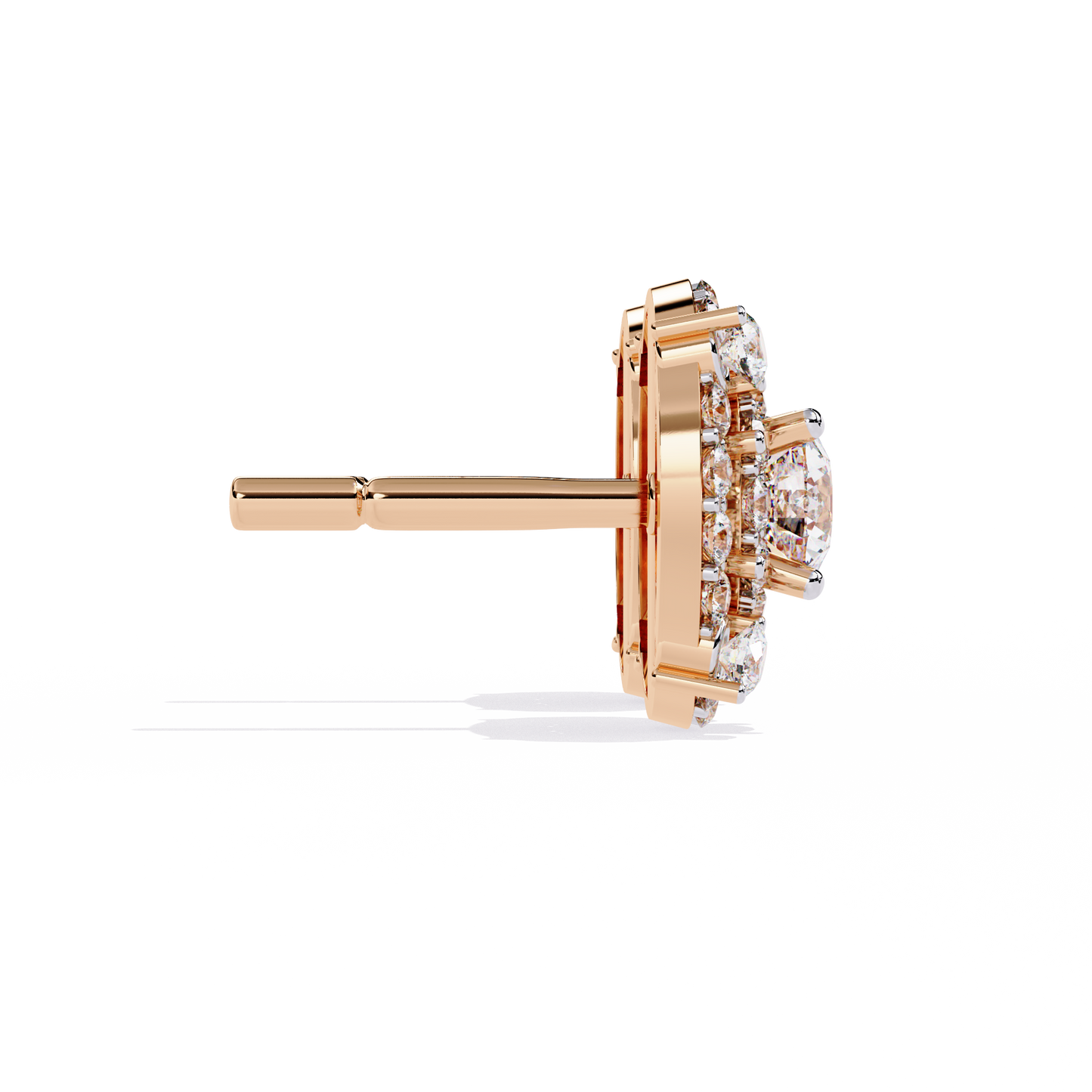 LGD Ear Studs Round Stone (2.29ct Pair ) In 14K Gold