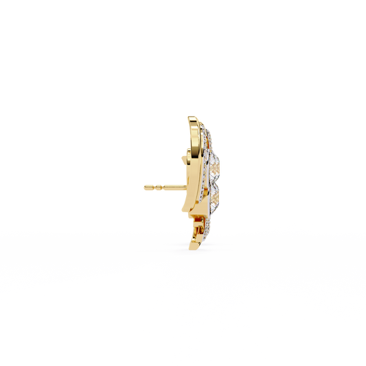 Lab Grown Diamond Ear Studs Round Stone (2.05ct Pair ) In 14K Gold