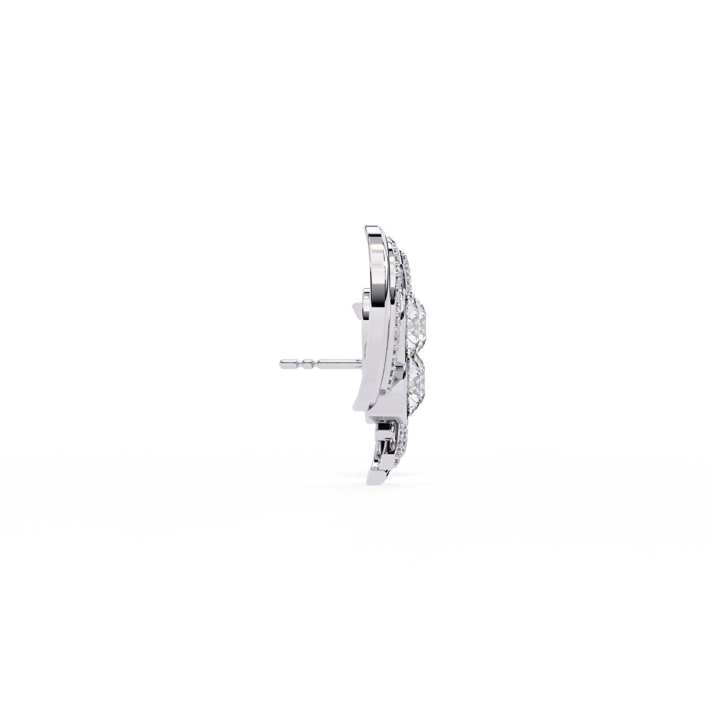 LGD Ear Studs Round  Stone (2.05ct Pair ) In 14K Gold