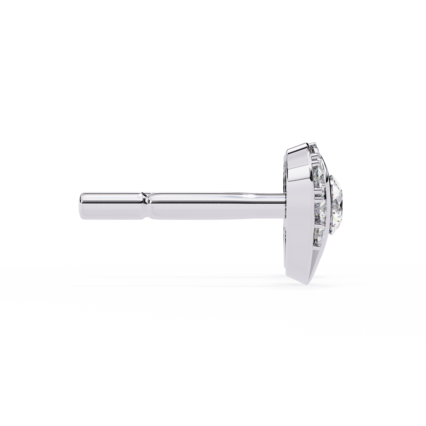 LGD Ear Studs Round Stone (0.74ct Pair ) In 14K Gold