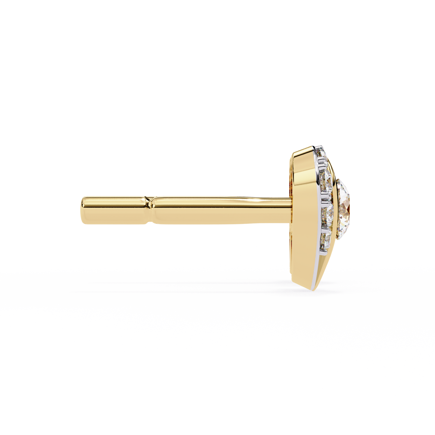 LGD Ear Studs Round Stone (0.74ct Pair ) In 14K Gold