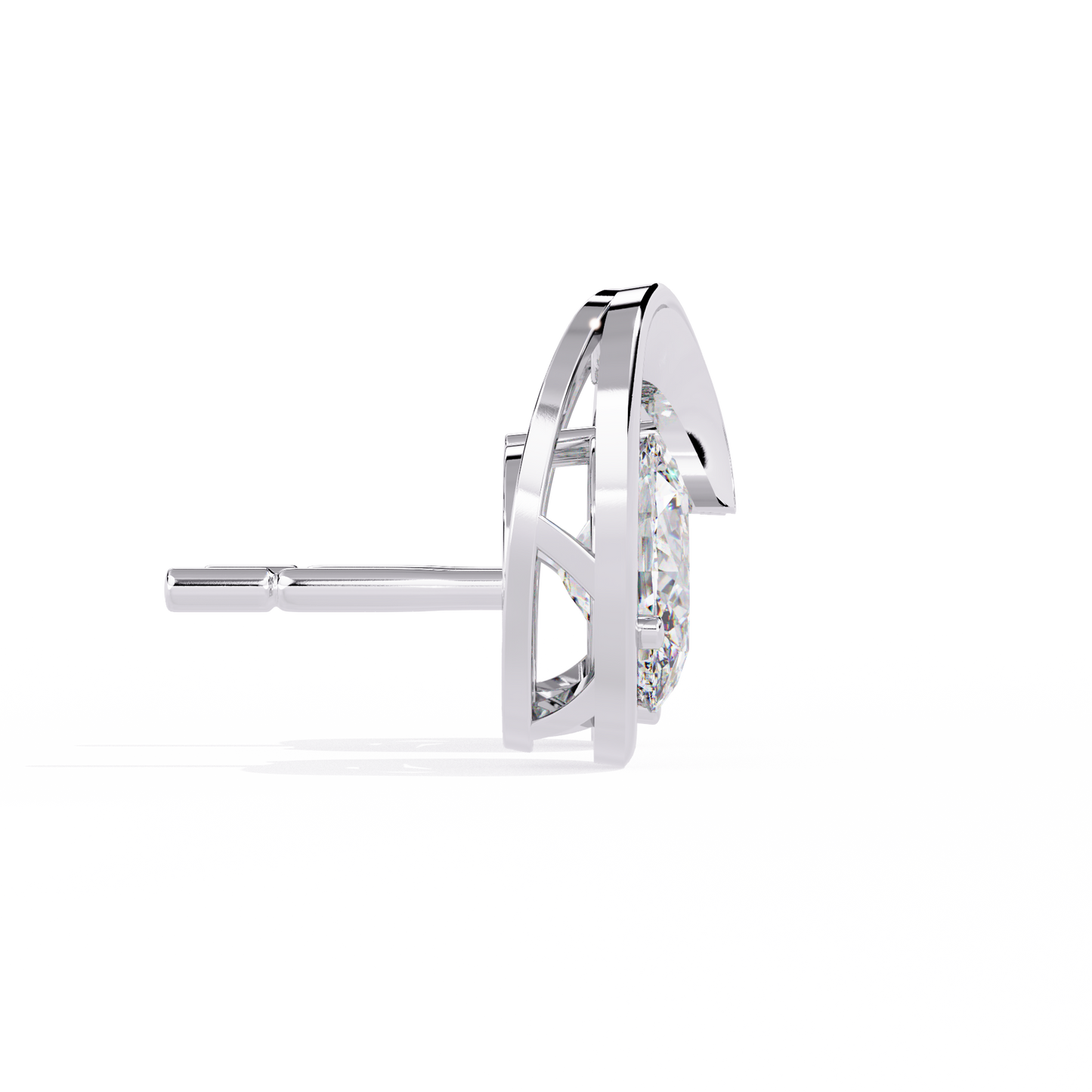 LGD Ear Studs Oval Stone (1.32ct Pair ) In 14K Gold