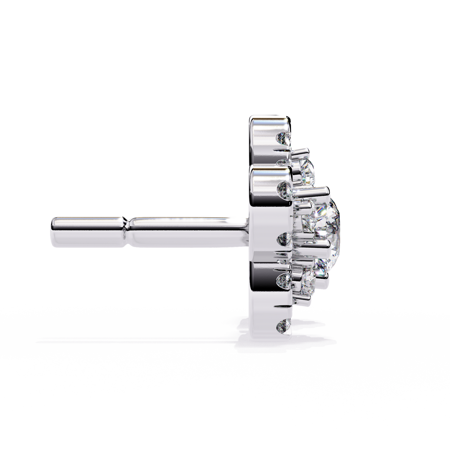 LGD Ear Studs Round Stone (0.87ct Pair ) In 14K Gold