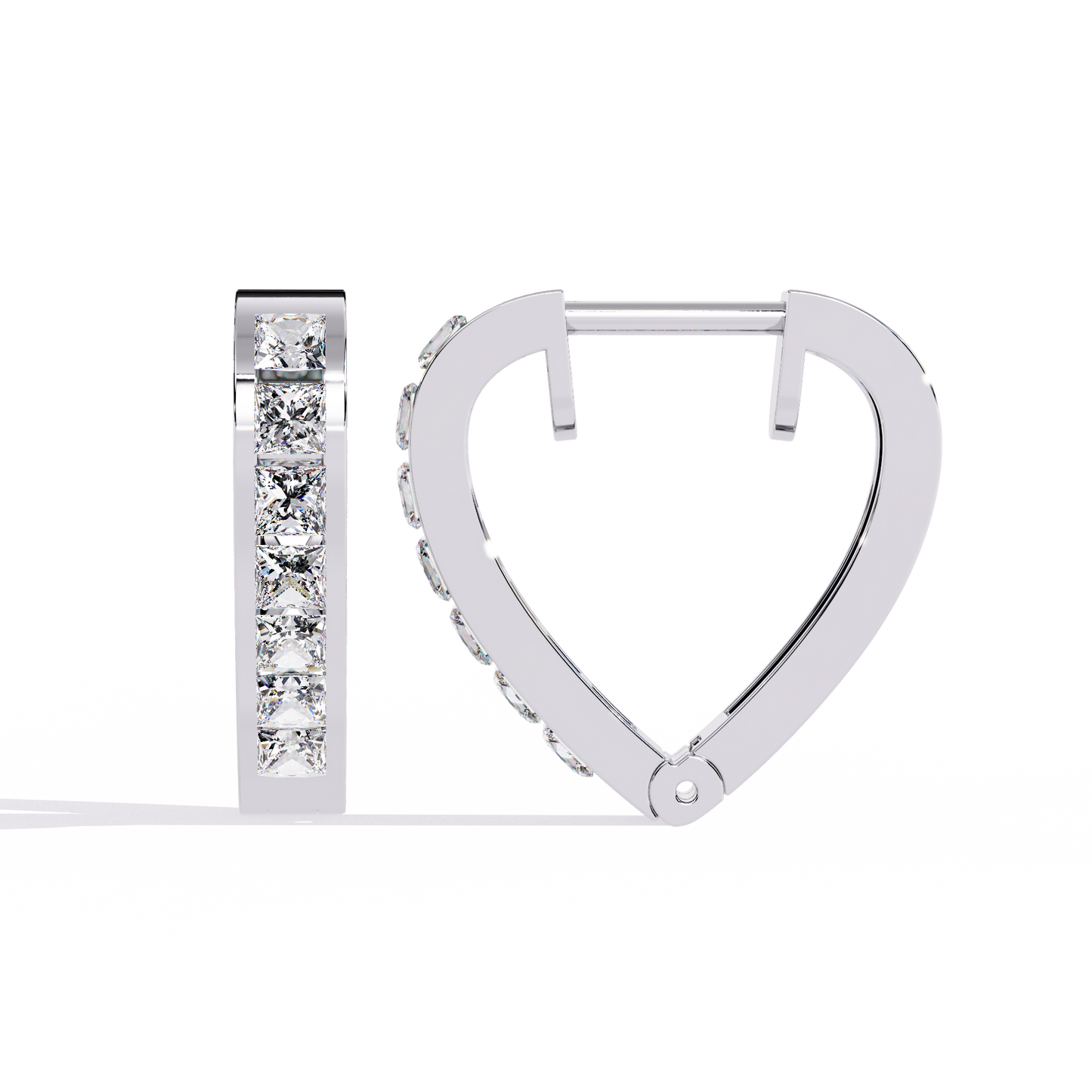 LGD Ear Studs Princess Stone (0.83ct Pair ) In 14K Gold