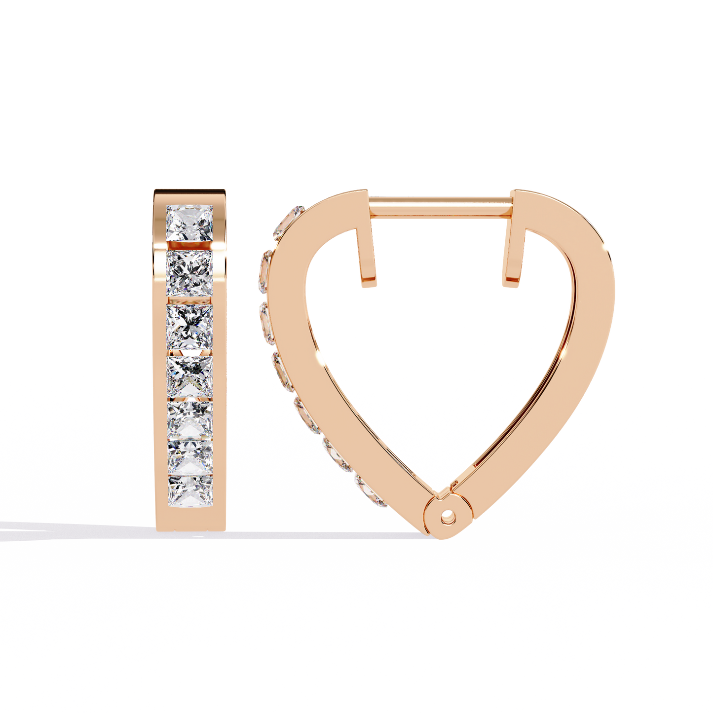 LGD Ear Studs Princess Stone (0.83ct Pair ) In 14K Gold