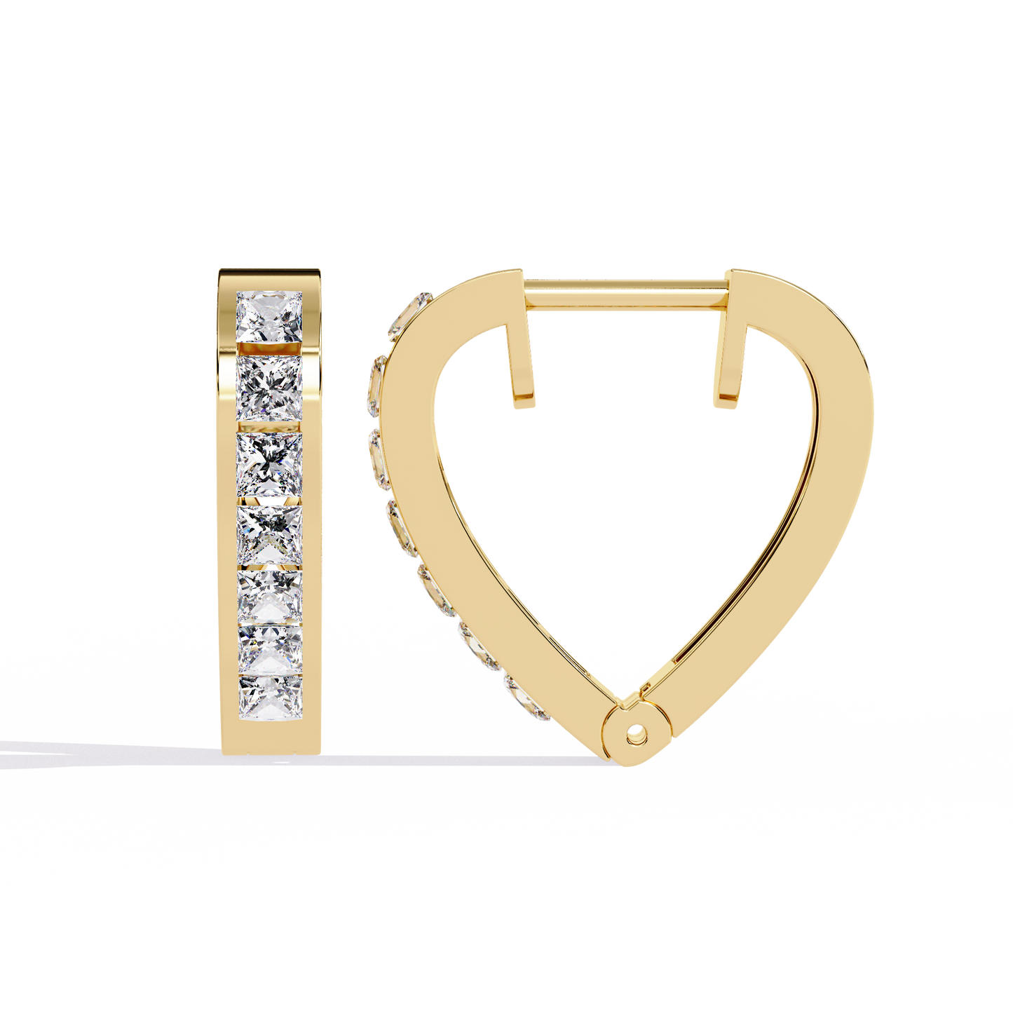 LGD Ear Studs Princess Stone (0.83ct Pair ) In 14K Gold