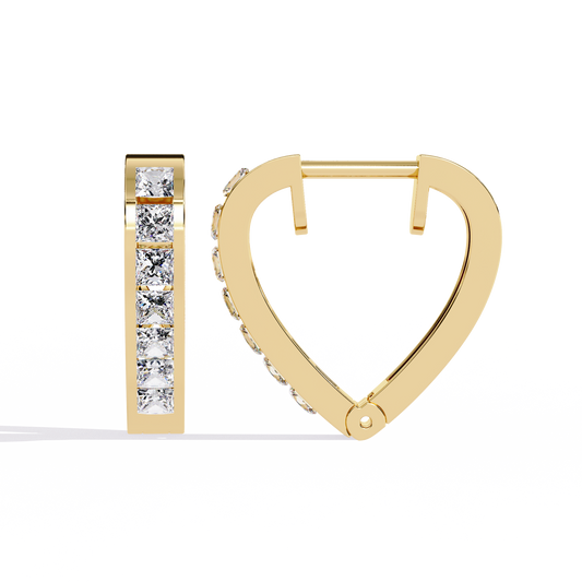 LGD Ear Studs Princess Stone (0.83ct Pair ) In 14K Gold