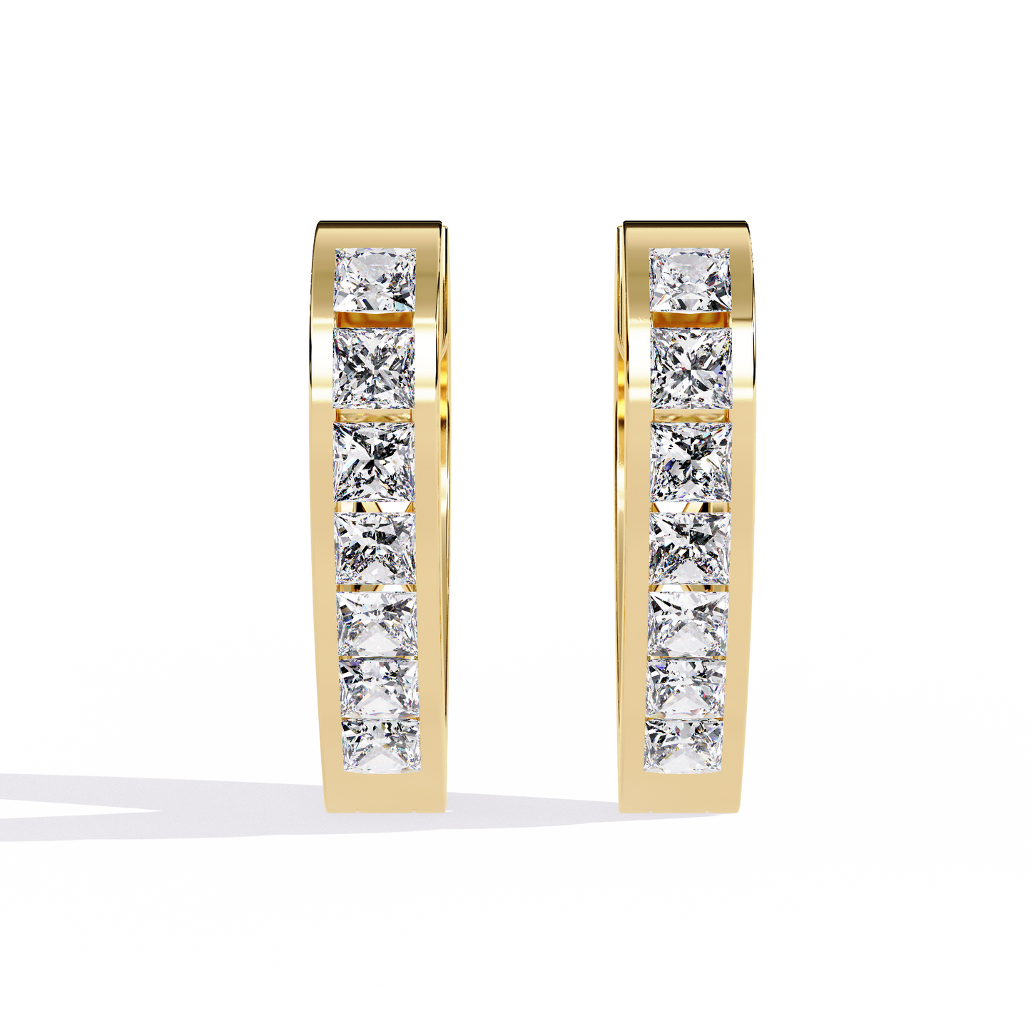 LGD Ear Studs Princess Stone (0.83ct Pair ) In 14K Gold