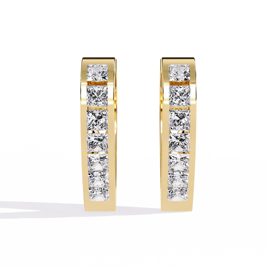 LGD Ear Studs Princess Stone (0.83ct Pair ) In 14K Gold