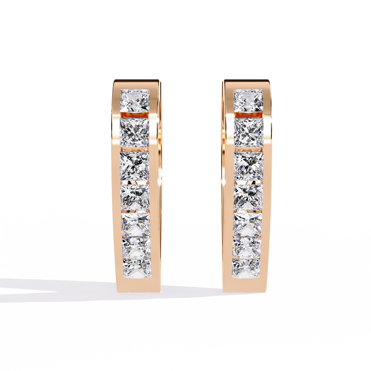 LGD Ear Studs Princess Stone (0.83ct Pair ) In 14K Gold
