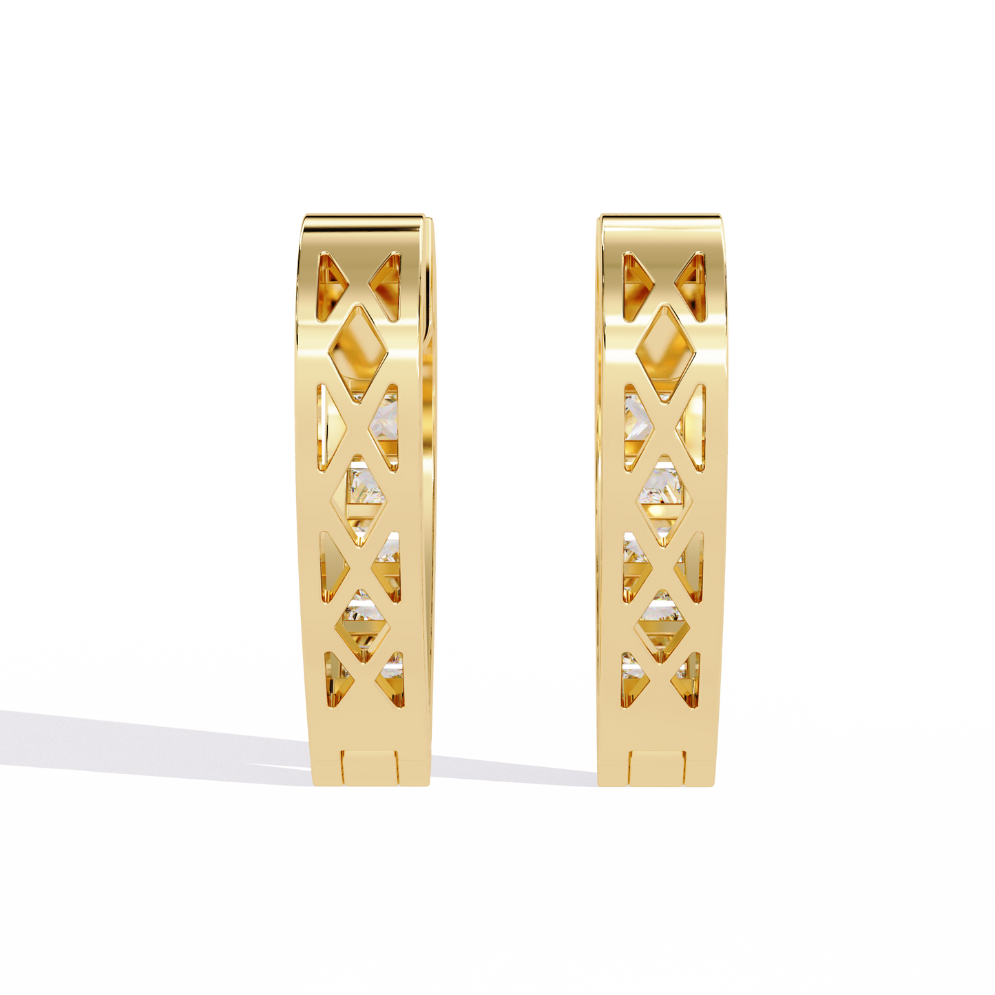 LGD Ear Studs Princess Stone (0.83ct Pair ) In 14K Gold