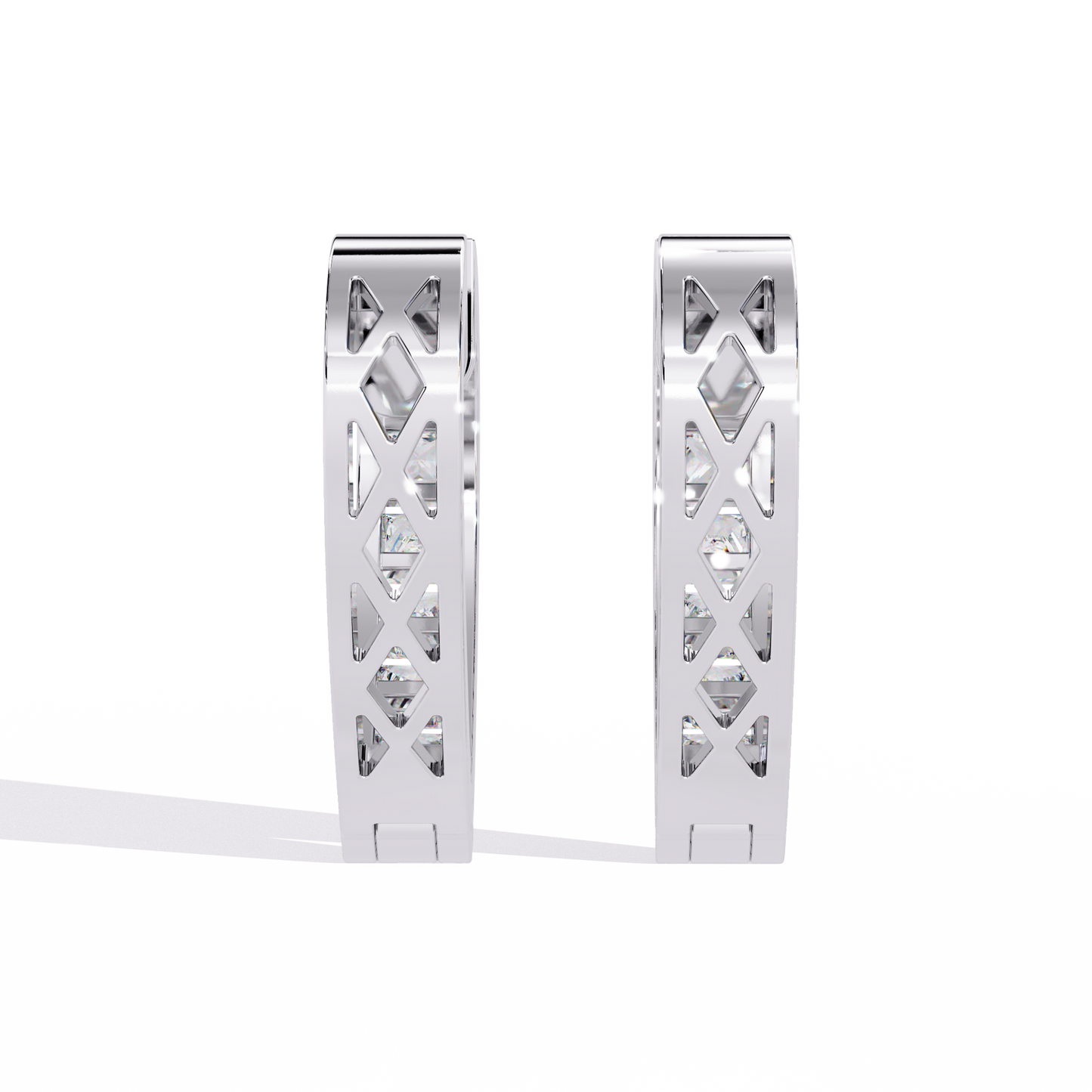 LGD Ear Studs Princess Stone (0.83ct Pair ) In 14K Gold