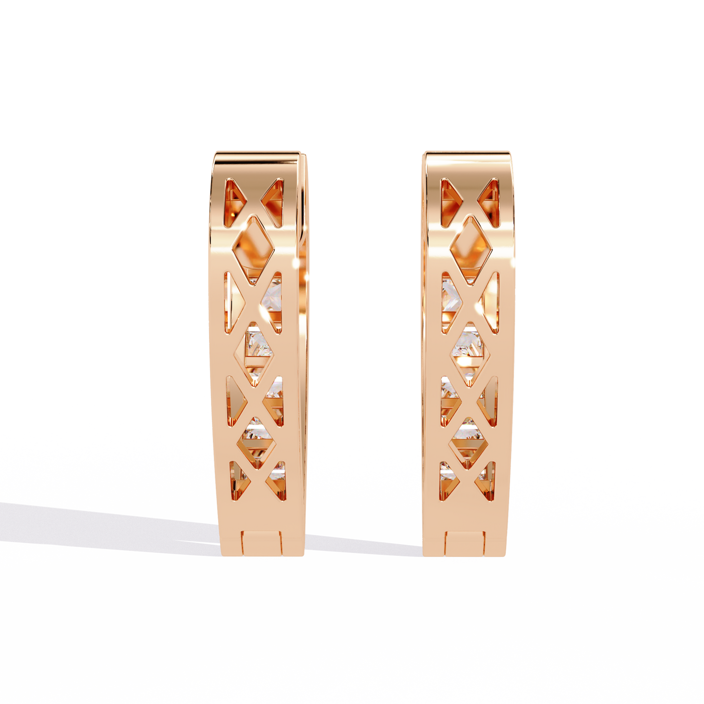 LGD Ear Studs Princess Stone (0.83ct Pair ) In 14K Gold