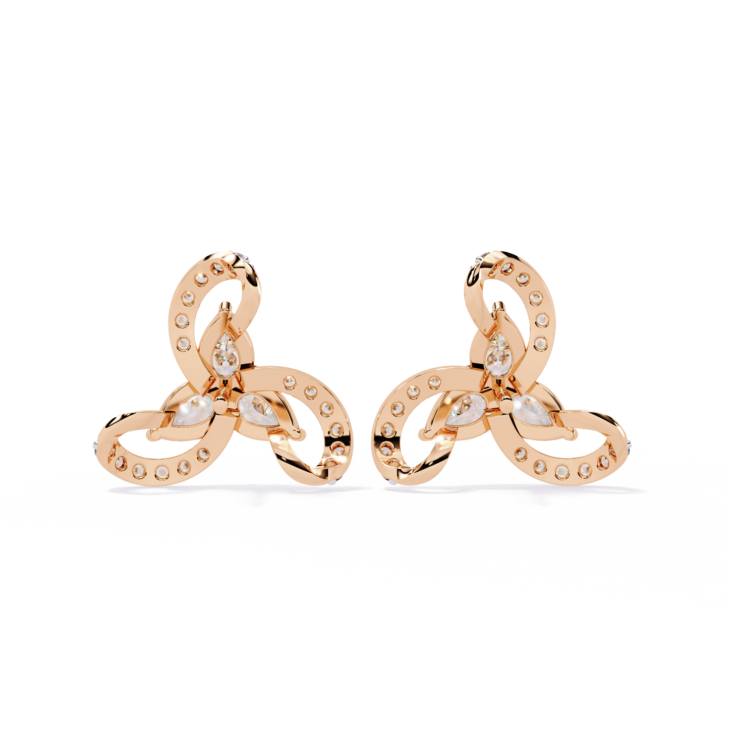 LGD  Ear Studs Pear Stone (1.37ct Pair ) In 14K Gold