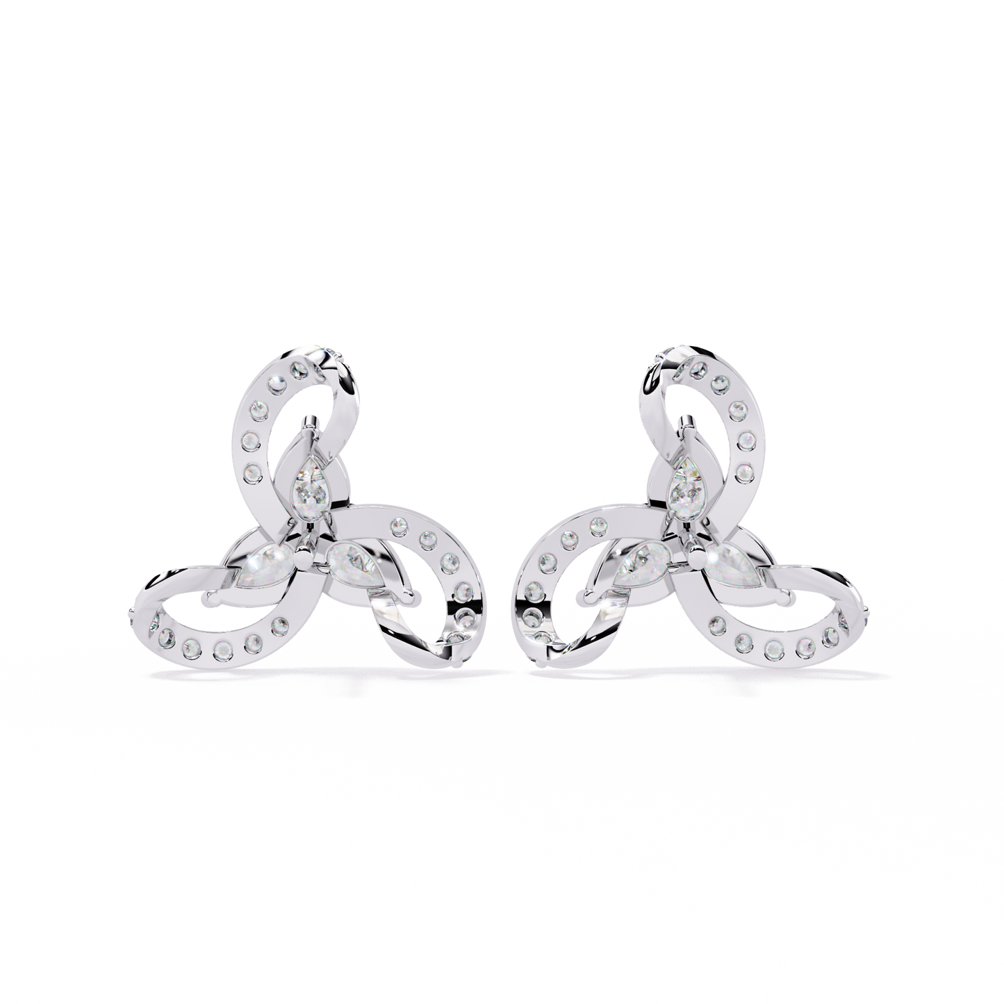 LGD  Ear Studs Pear Stone (1.37ct Pair ) In 14K Gold