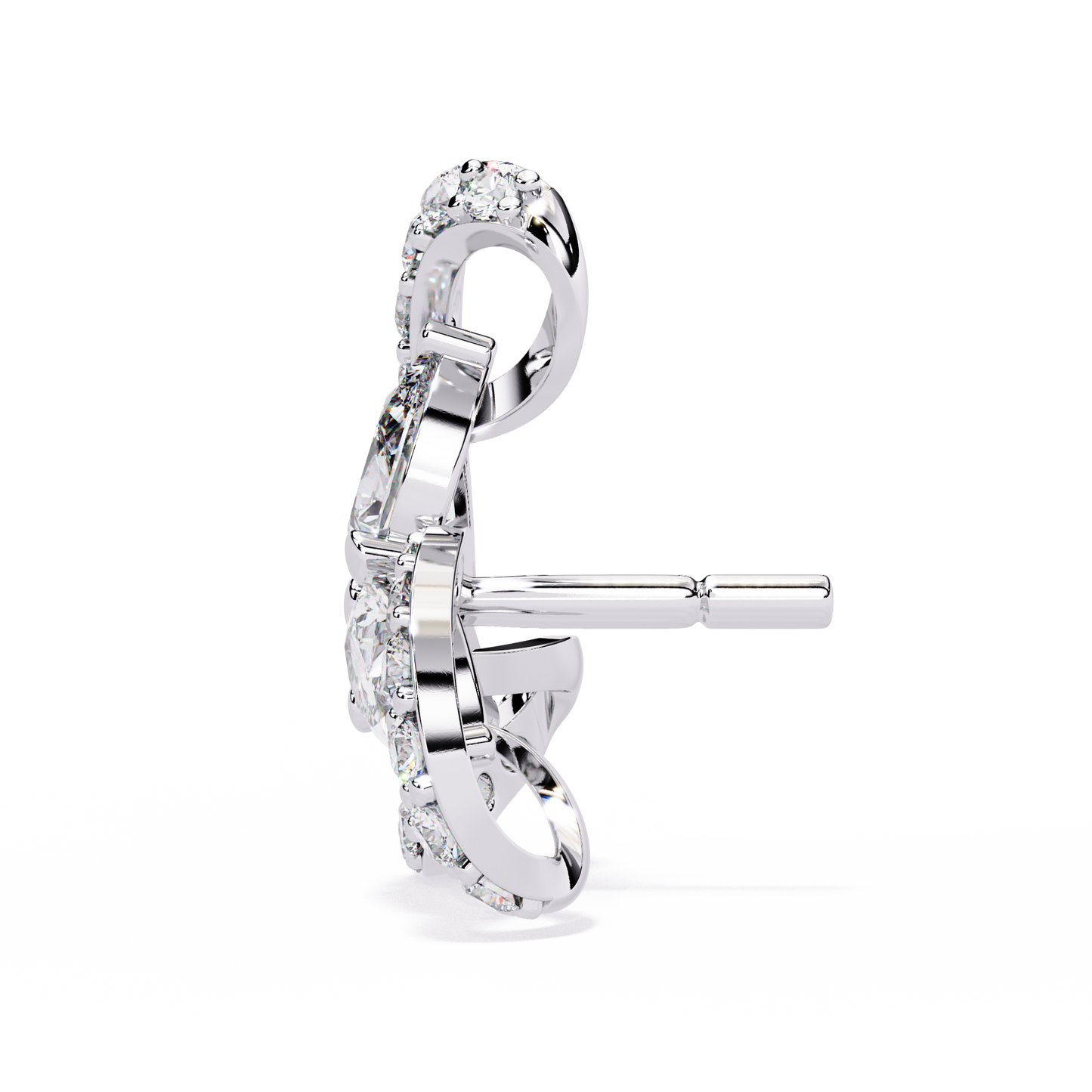 LGD  Ear Studs Pear Stone (1.37ct Pair ) In 14K Gold