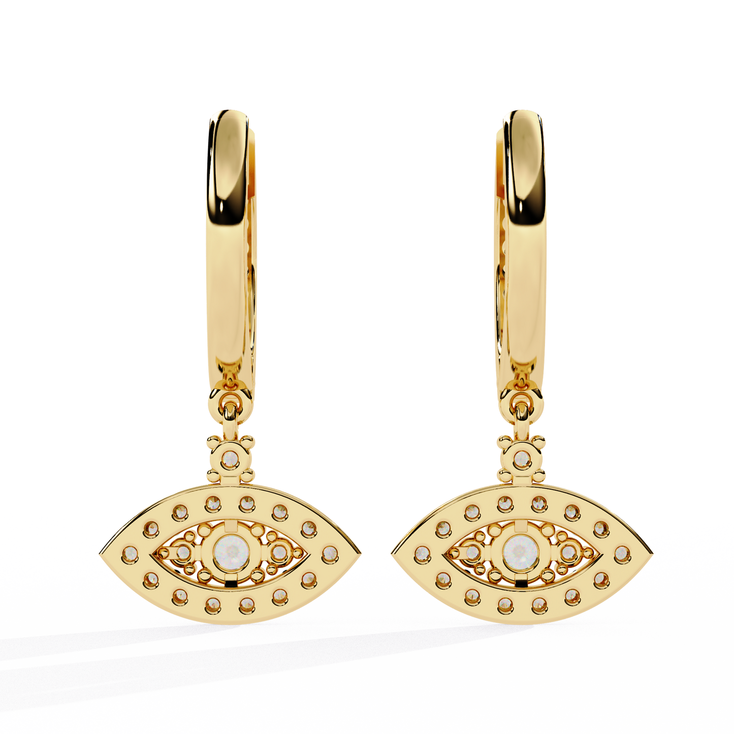 LGD Ear Studs Round Stone (0.52ct Pair ) In 14K Gold