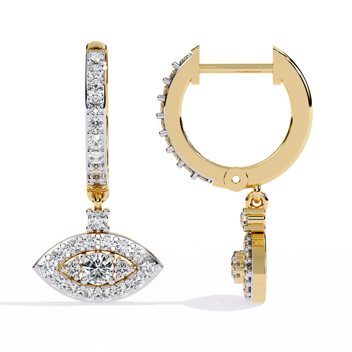 LGD Ear Studs Round Stone (0.52ct Pair ) In 14K Gold