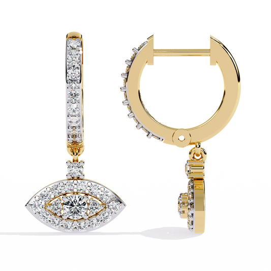 LGD Ear Studs Round Stone (0.52ct Pair ) In 14K Gold