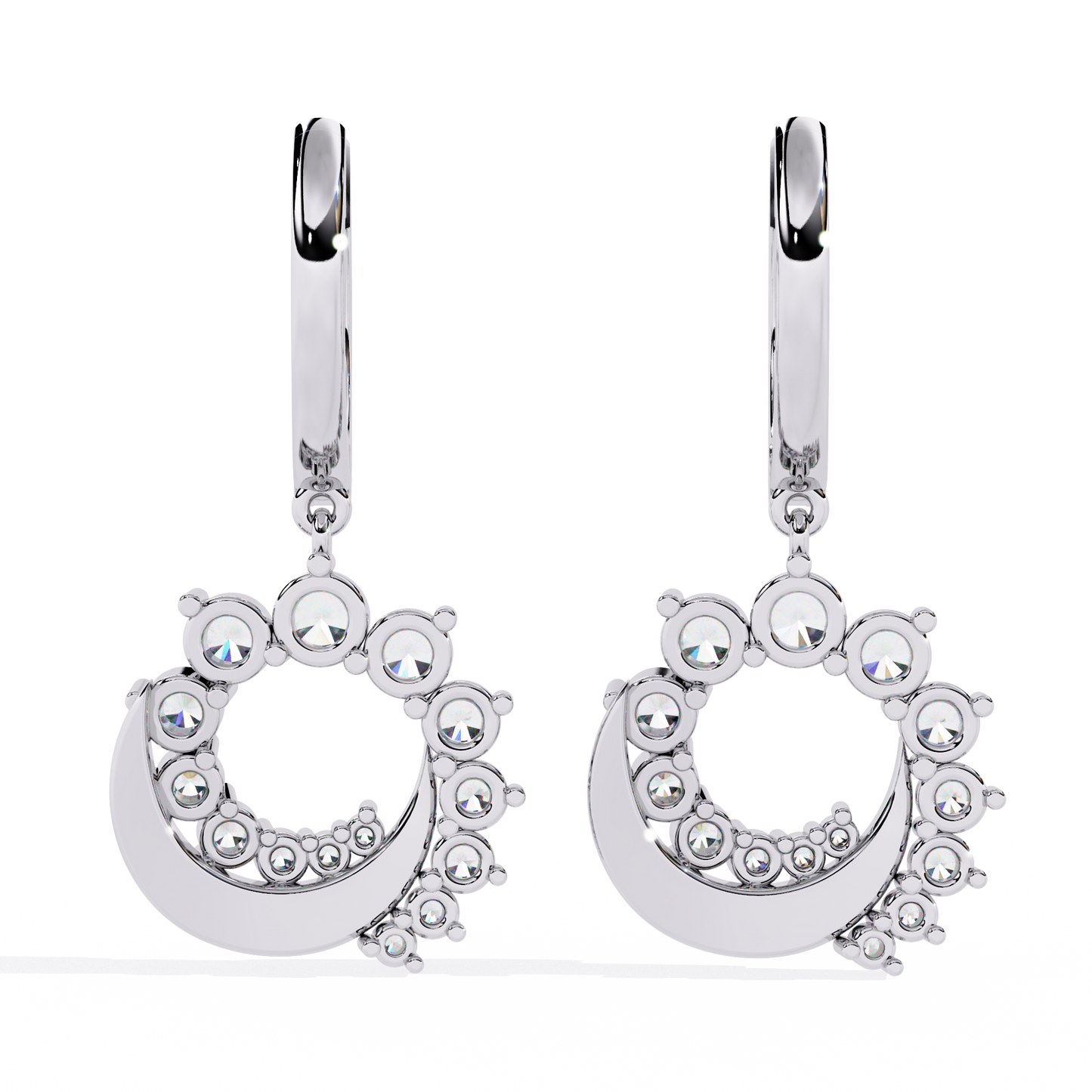 LGD Ear Studs Round Stone (1.00ct Pair ) In 14K Gold