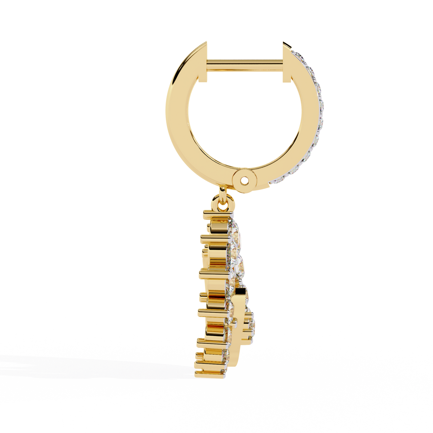 LGD Ear Studs Round Stone (1.00ct Pair ) In 14K Gold