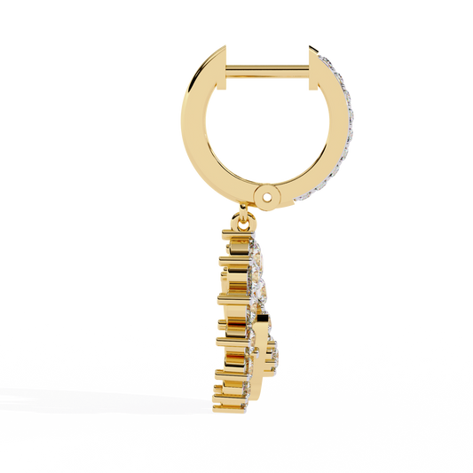 LGD Ear Studs Round Stone (1.00ct Pair ) In 14K Gold