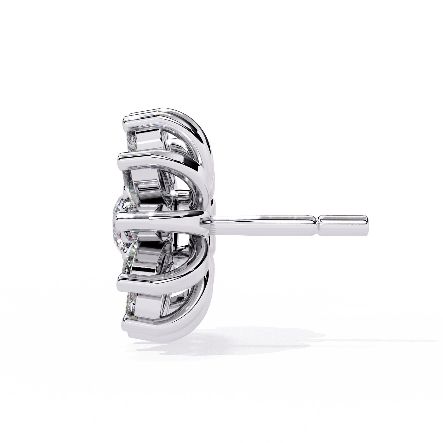 LGD Ear Studs Round  Stone (1.31ct Pair ) In 14K Gold