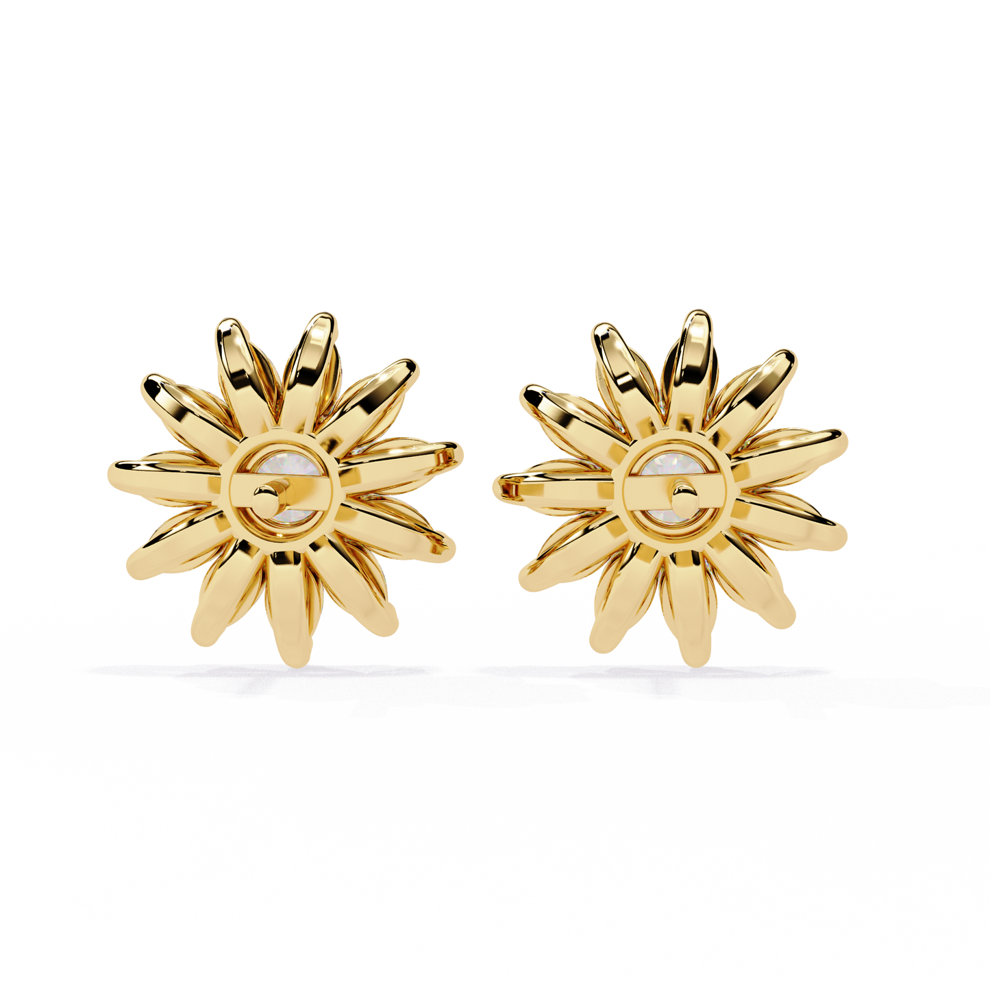 LGD Ear Studs Round  Stone (1.31ct Pair ) In 14K Gold