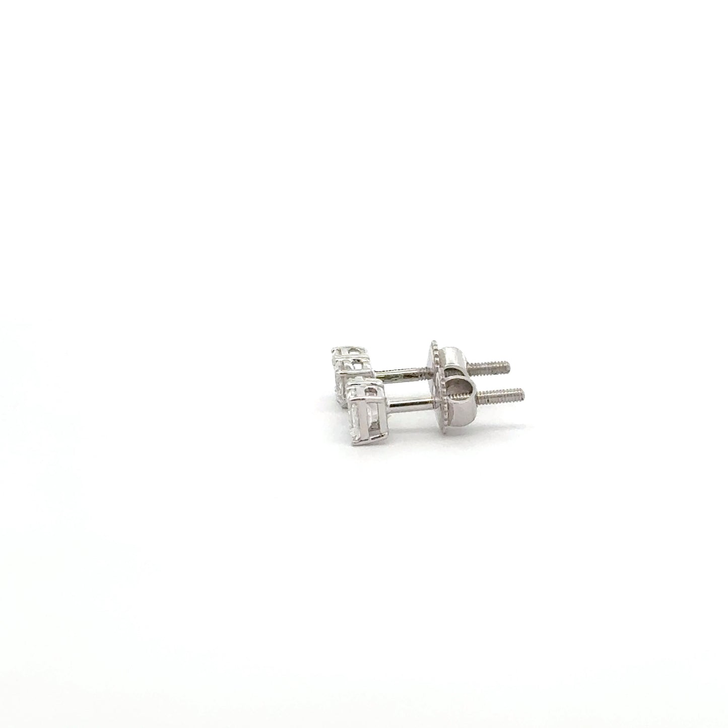 Two-Stone Lab-Grown Diamond Ear Studs | 14K Gold Emerald and Pear Cut Design
