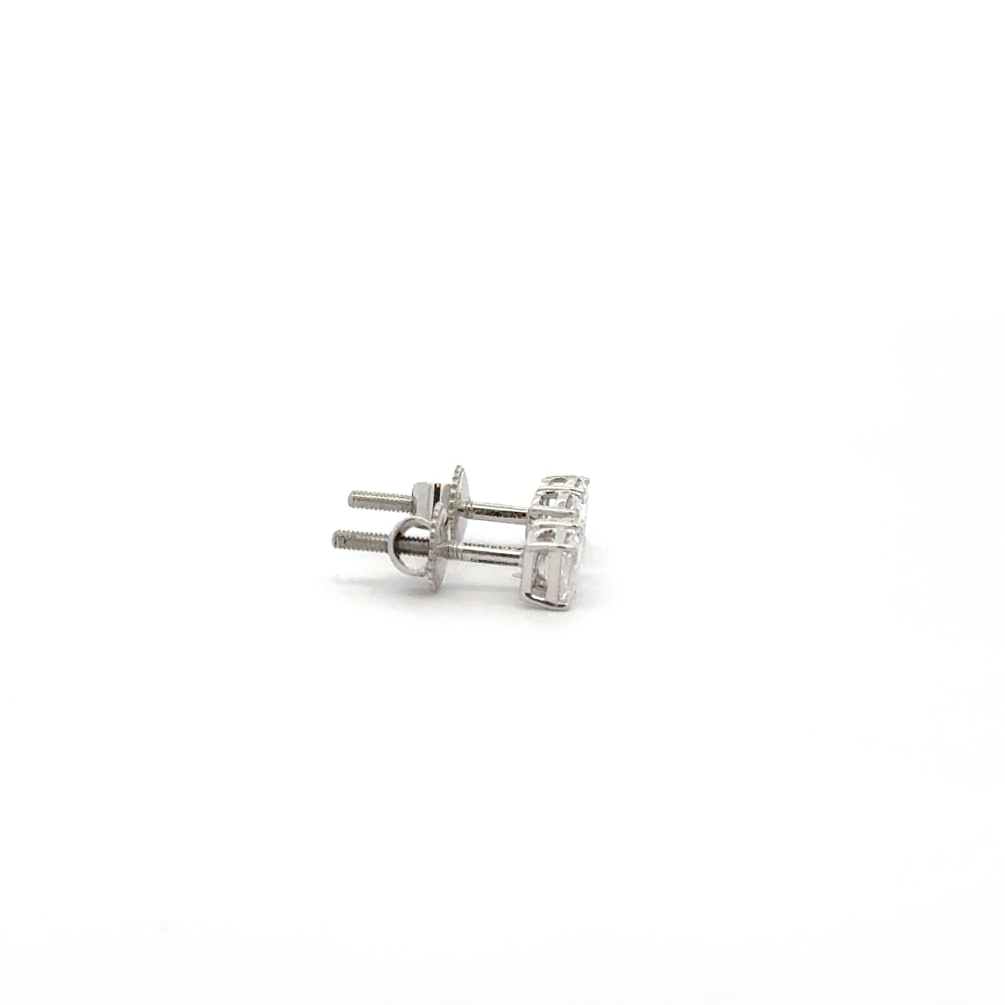 Two-Stone Lab-Grown Diamond Ear Studs | 14K Gold Emerald and Pear Cut Design