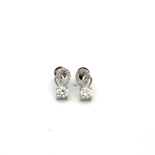 Twist Loop Lab-Grown Diamond Stud Earrings in 14K Gold | Modern Elegant Design