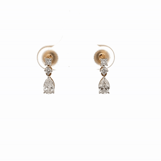 Pear Drop Lab-Grown Diamond Earrings in 14K Gold | Classic Dangle Studs