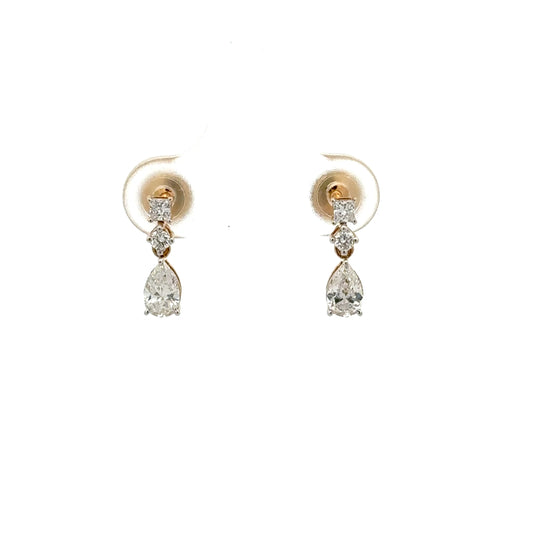 Pear Drop Lab-Grown Diamond Earrings in 14K Gold | Classic Dangle Studs