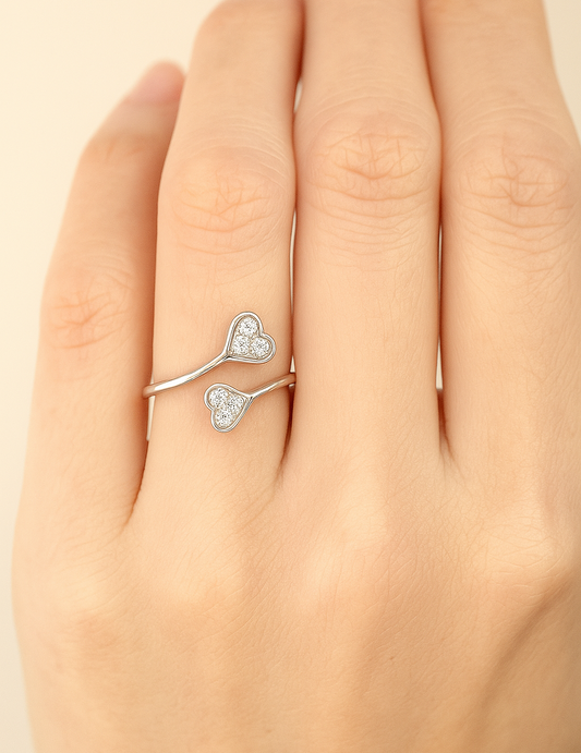 Heart Leaf Toe Lab Grown Diamond Ring on hand