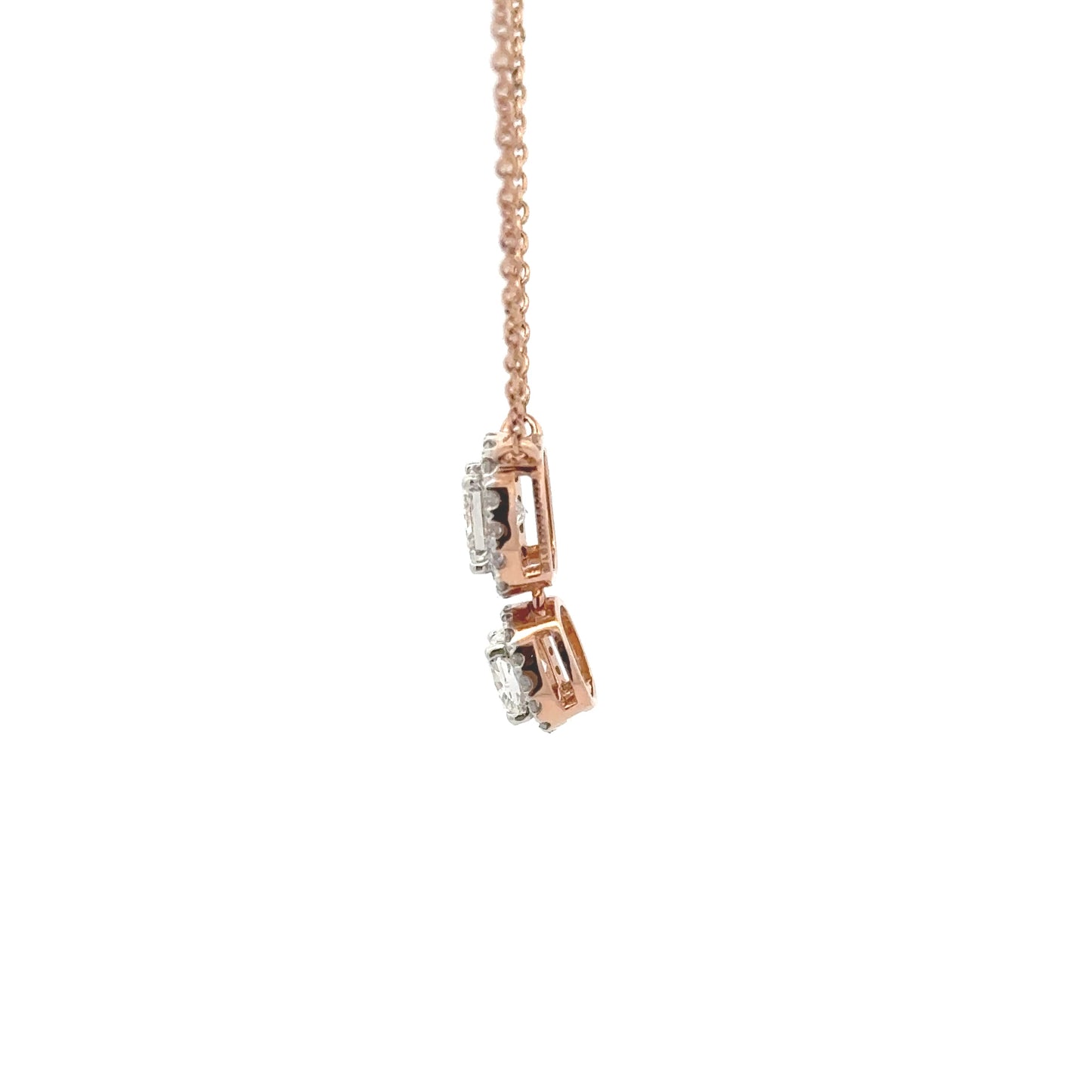 Cuhion & Princess Lab-grown Diamond Pendant In 14k Gold
