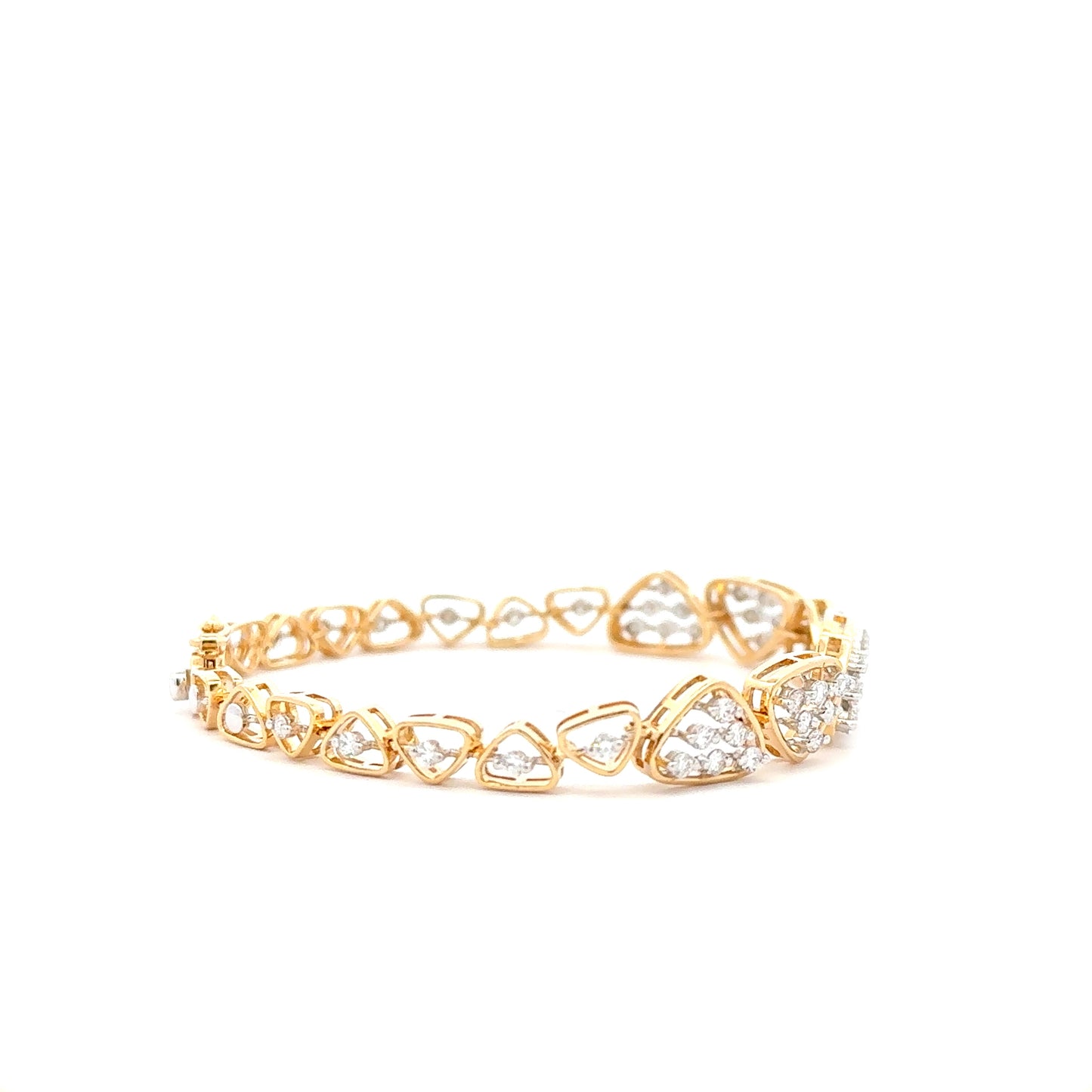 Modern Designer Lab Grown Diamond Bracelet in 14K Gold