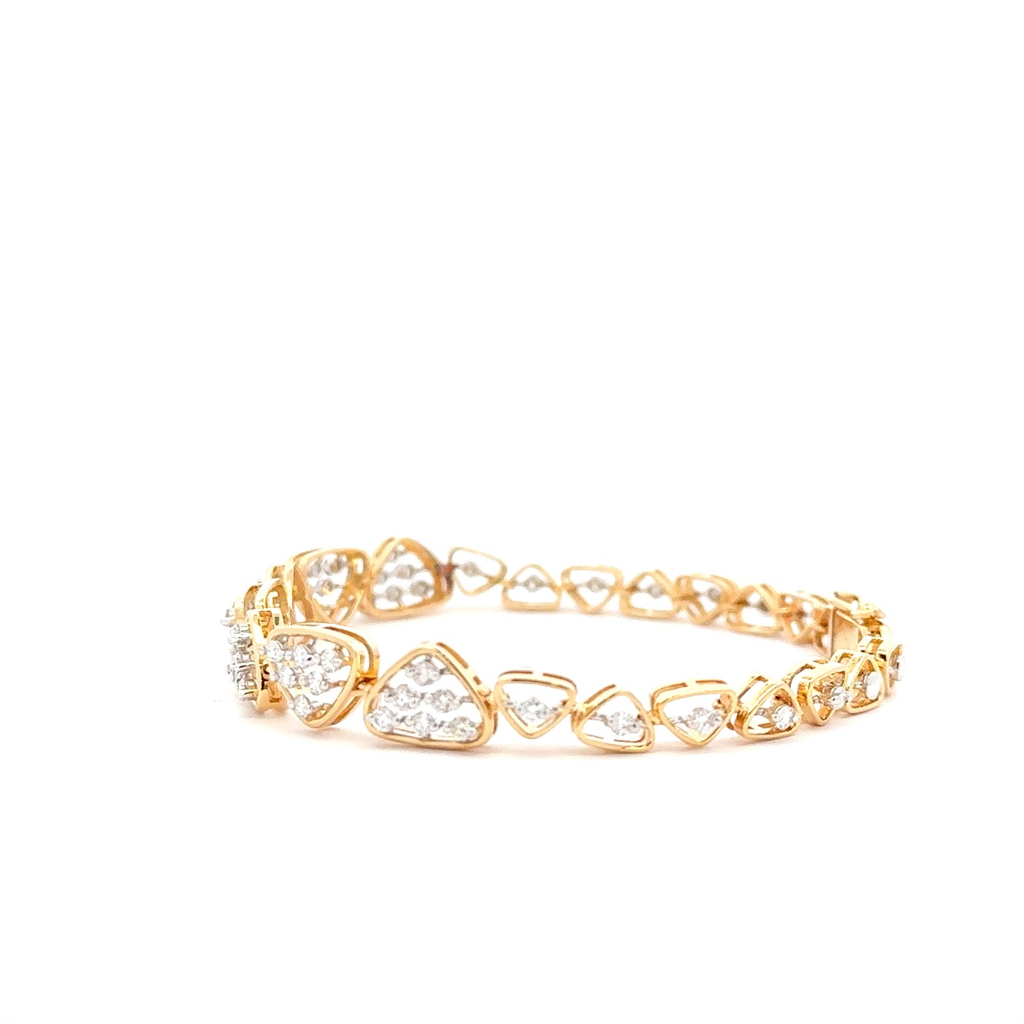 Modern Designer Lab Grown Diamond Bracelet in 14K Gold