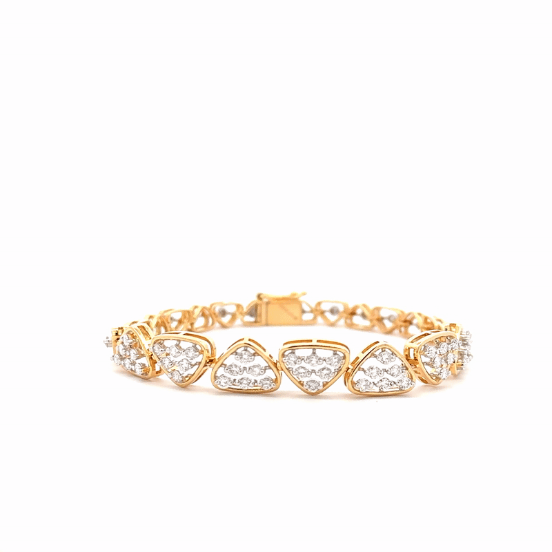 Modern Designer Lab Grown Diamond Bracelet in 14K Gold