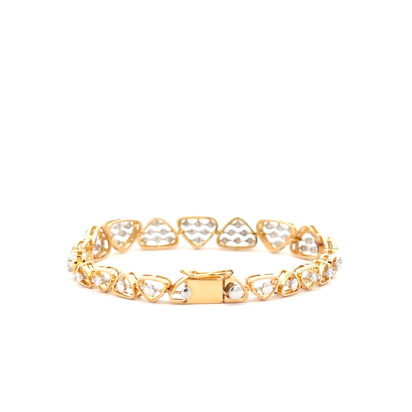 Modern Designer Lab Grown Diamond Bracelet in 14K Gold
