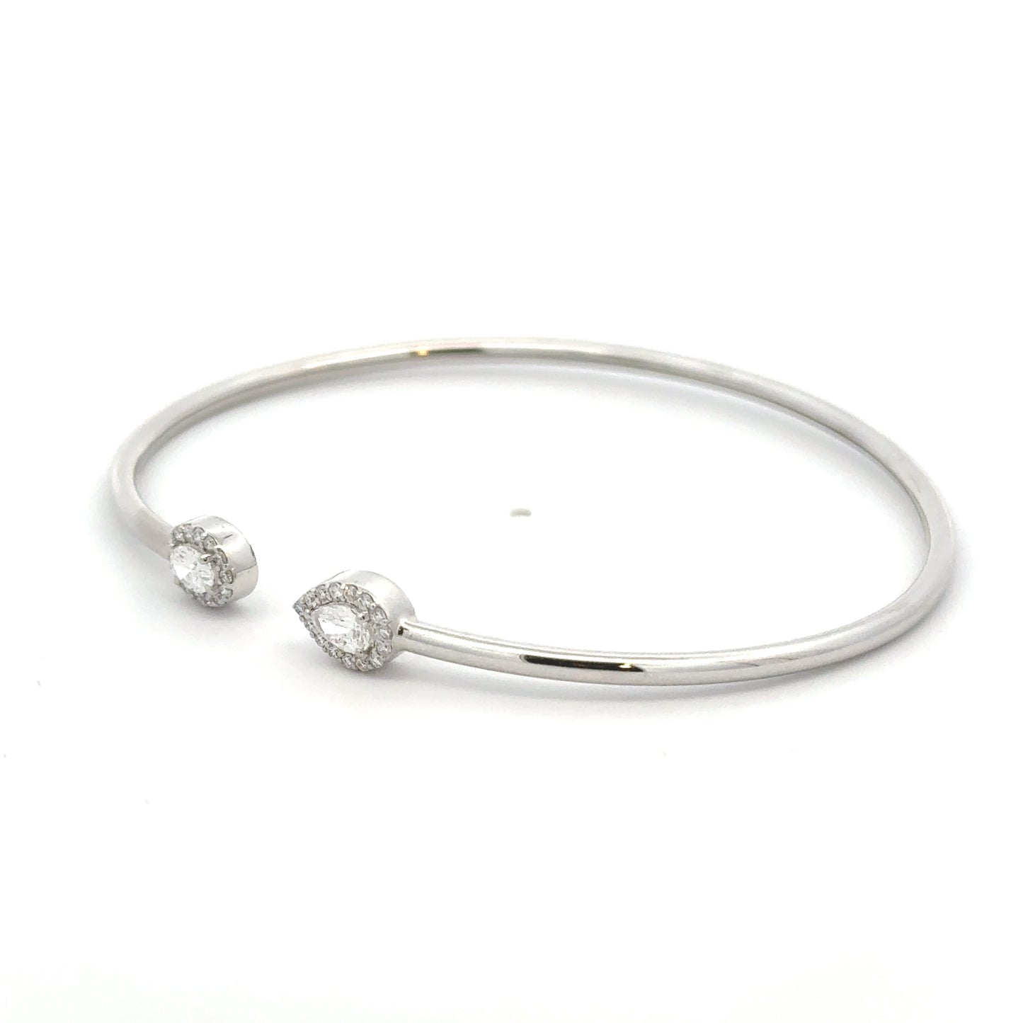 Pear & Oval Lab-Grown Diamond IGI Certified Cuff Bracelet In 14K White Gold