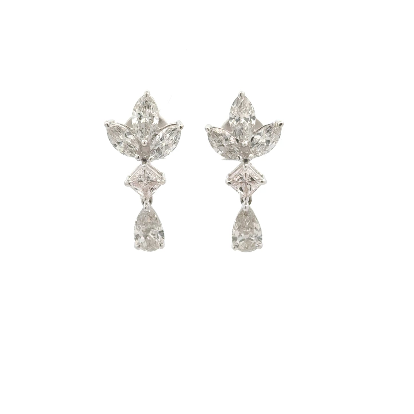 Pear, Princess & Marquise Lab-Grown Diamond Earrings In 14k Gold